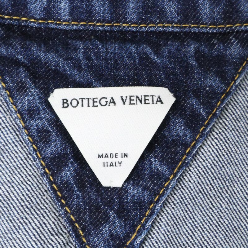 Bottega Veneta Cotton Metal Button Denim Coveralls 48 Jacket ) Blue