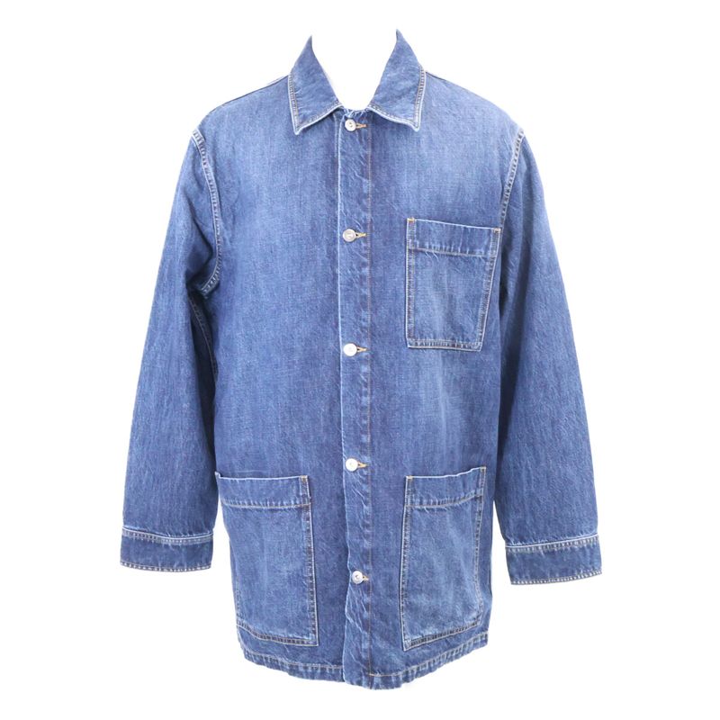 Bottega Veneta Cotton Metal Button Denim Coveralls 48 Jacket ) Blue