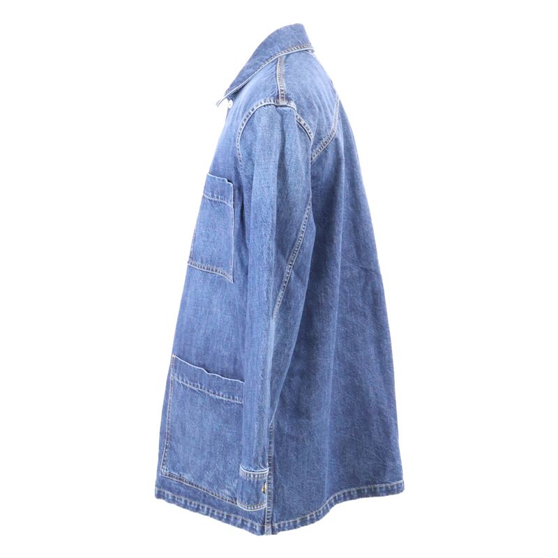 Bottega Veneta Cotton Metal Button Denim Coveralls 48 Jacket ) Blue