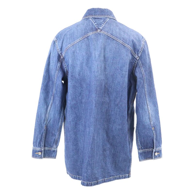 Bottega Veneta Cotton Metal Button Denim Coveralls 48 Jacket ) Blue