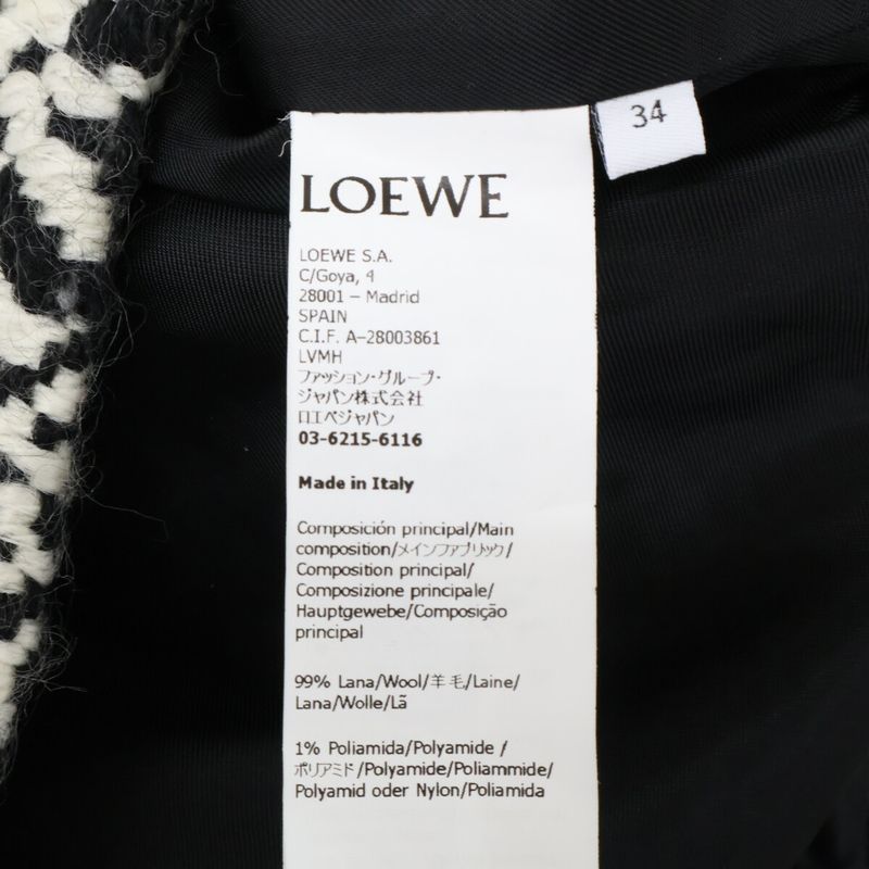Loewe Tweed Workwear Jacket 34 ) White Black