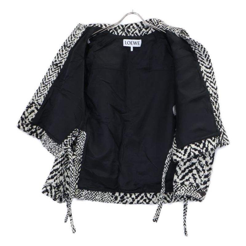 Loewe Tweed Workwear Jacket 34 ) White Black