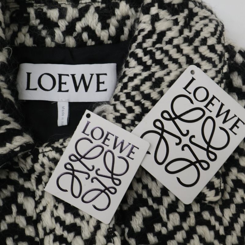 Loewe Tweed Workwear Jacket 34 ) White Black