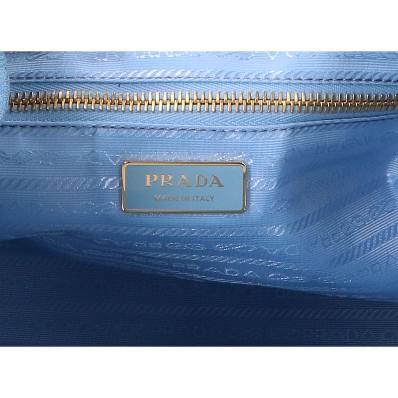 Prada Calf Suede Re-Nylon Lining Marina Small Bucket Bag ) Astral Blue
