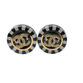 Chanel Earrings CC Logo Circle C Stone