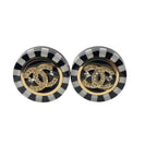 Chanel Earrings CC Logo Circle C Stone