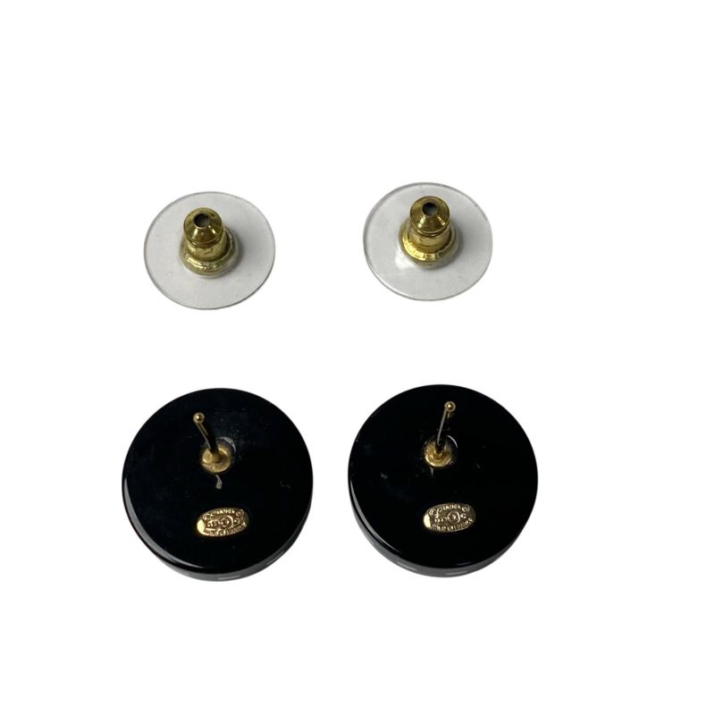Chanel Earrings CC Logo Circle C Stone