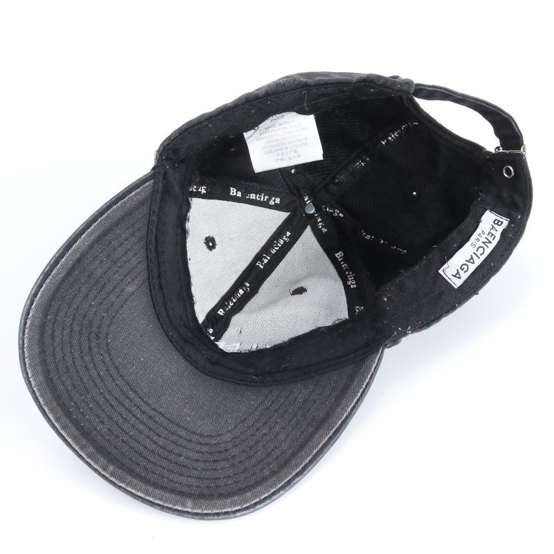 Balenciaga Embroidery Logo Baseball Cap Hat Black