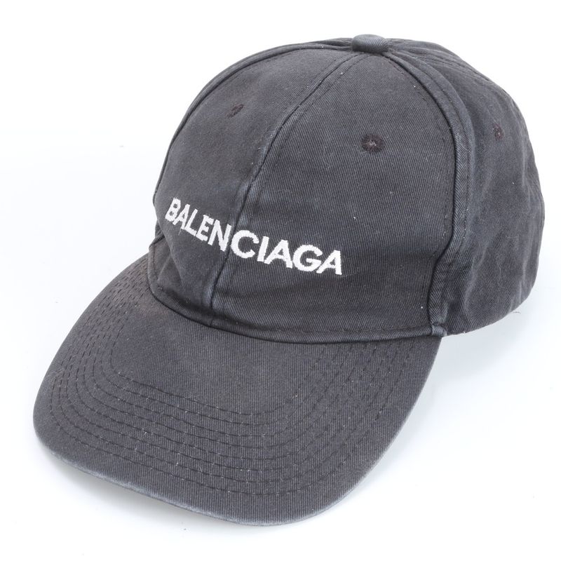 Balenciaga Embroidery Logo Baseball Cap Hat Black