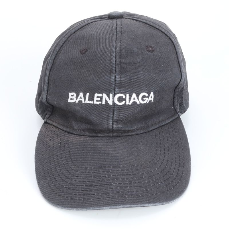 Balenciaga Embroidery Logo Baseball Cap Hat Black