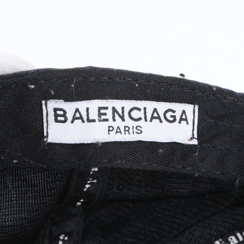 Balenciaga Embroidery Logo Baseball Cap Hat Black