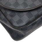 Louis Vuitton Damier Graphite Daniel MM Black Leather Shoulder Bag