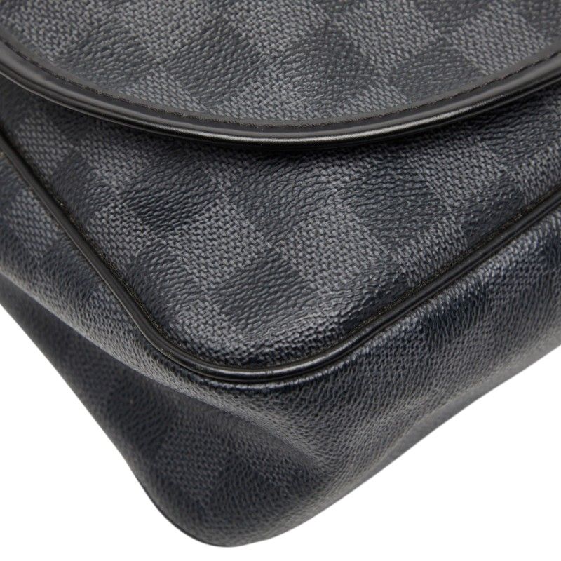Louis Vuitton Damier Graphite Daniel MM Black Leather Shoulder Bag