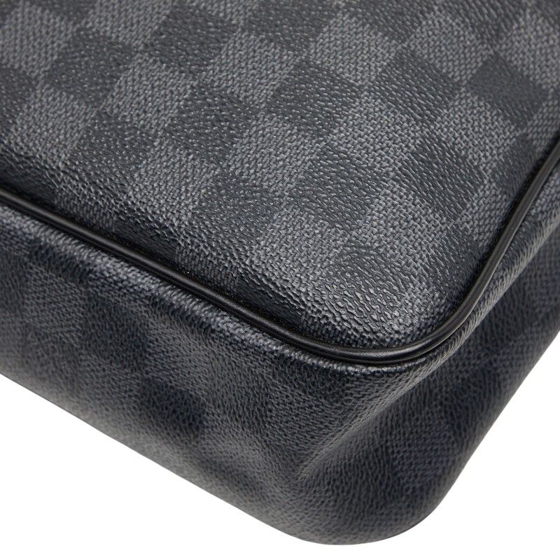 Louis Vuitton Damier Graphite Daniel MM Black Leather Shoulder Bag