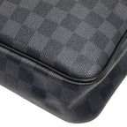 Louis Vuitton Damier Graphite Daniel MM Black Leather Shoulder Bag