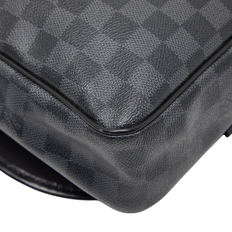 Louis Vuitton Damier Graphite Daniel MM Black Leather Shoulder Bag