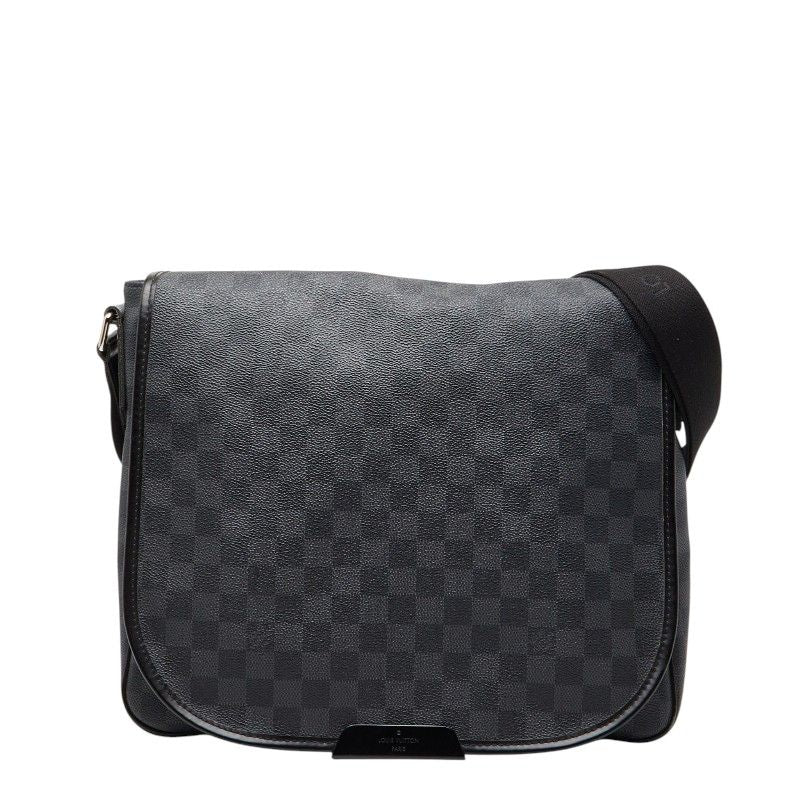 Louis Vuitton Damier Graphite Daniel MM Black Leather Shoulder Bag