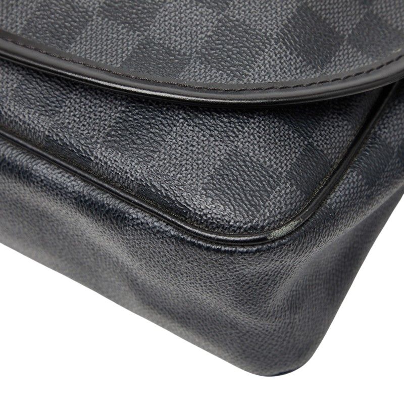 Louis Vuitton Damier Graphite Daniel MM Black Leather Shoulder Bag