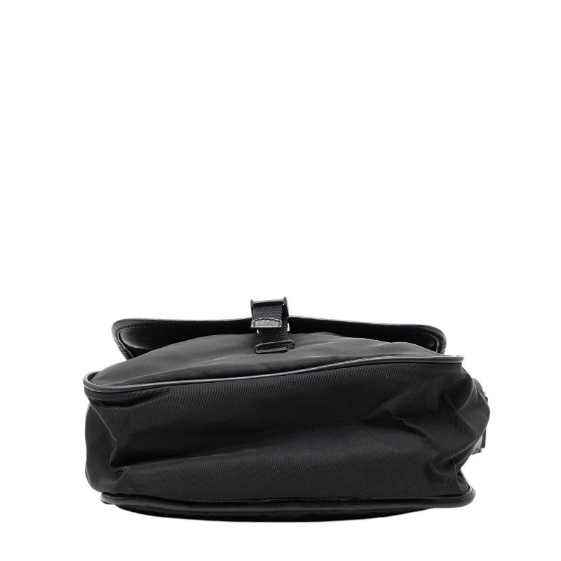 Prada Crossbody Shoulder Bag Black Nylon Saffiano Leather
