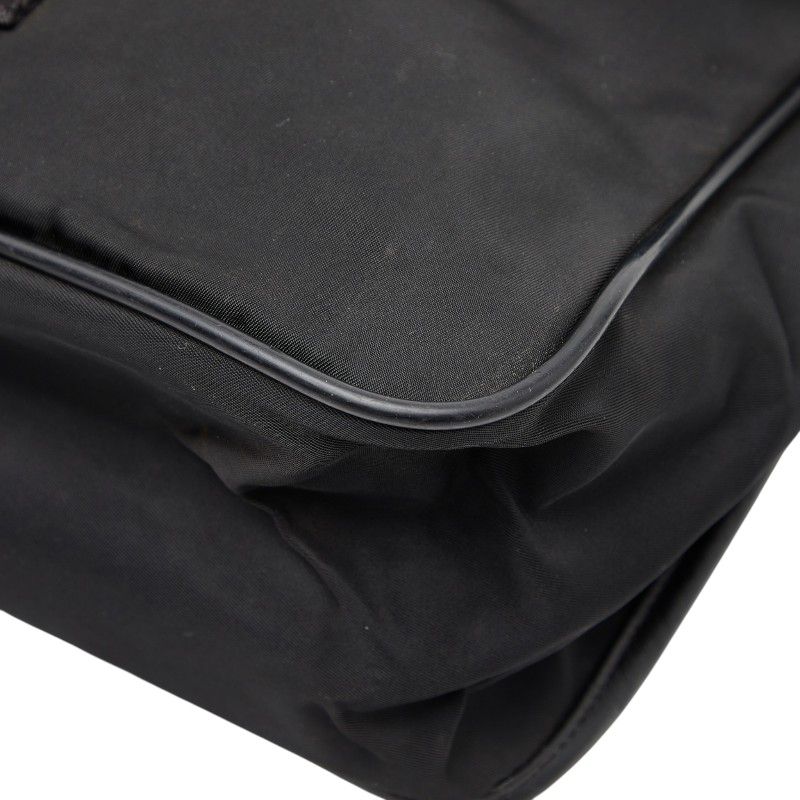 Prada Crossbody Shoulder Bag Black Nylon Saffiano Leather