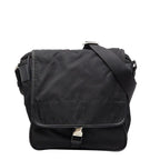 Prada Crossbody Shoulder Bag Black Nylon Saffiano Leather