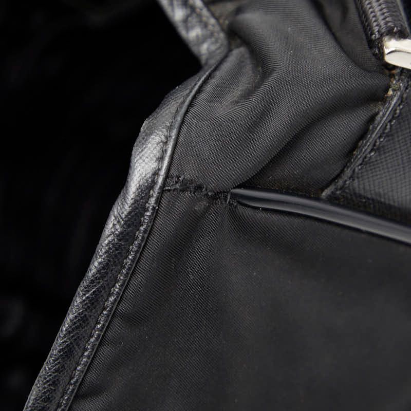 Prada Crossbody Shoulder Bag Black Nylon Saffiano Leather