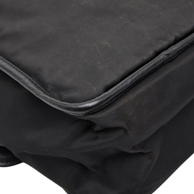 Prada Crossbody Shoulder Bag Black Nylon Saffiano Leather