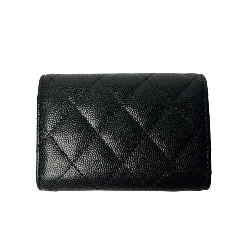Chanel CC Logo Caviar Leather Trifold Wallet