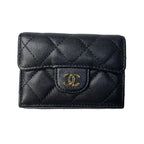 Chanel CC Logo Caviar Leather Trifold Wallet