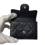 Chanel CC Logo Caviar Leather Trifold Wallet