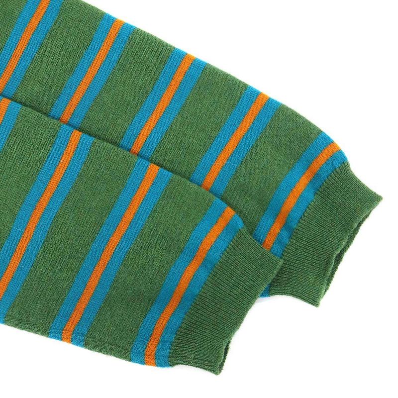 Loewe Cropped Wide Border Knit Polo Shirt Green