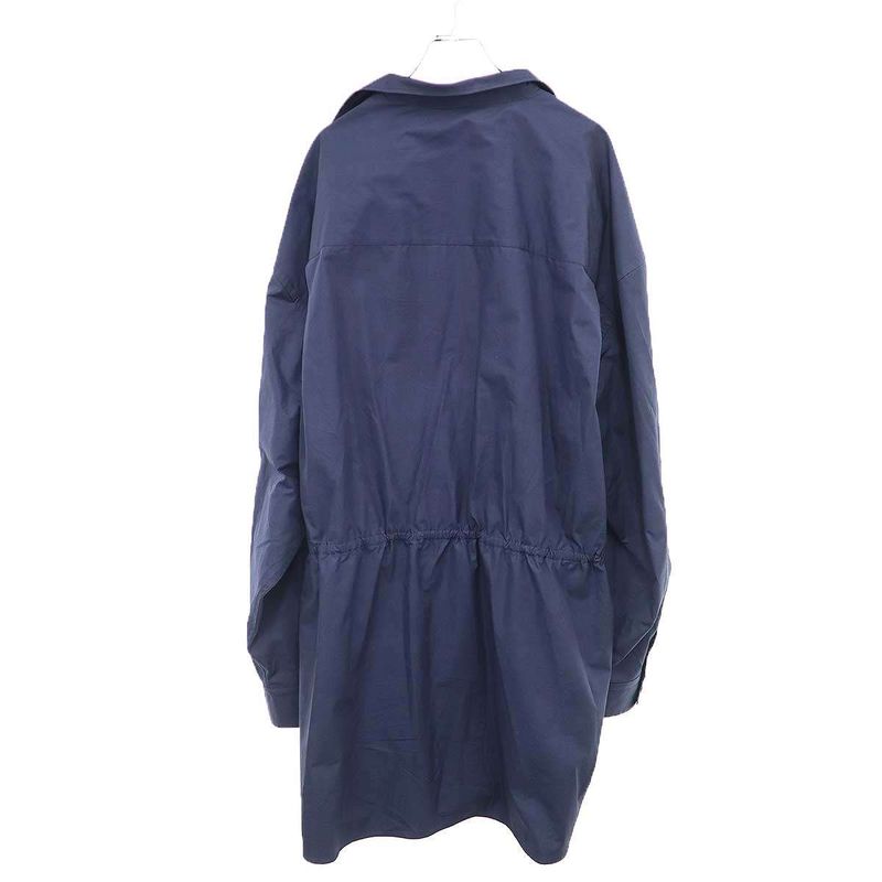 Balenciaga Mini Shirt Dress Overshirt Navy 34