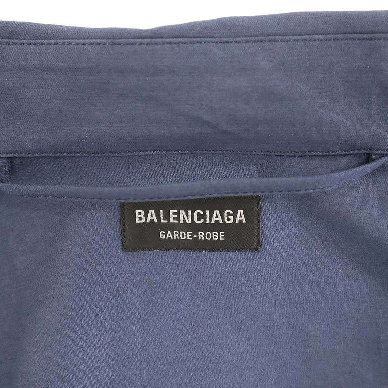 Balenciaga Mini Shirt Dress Overshirt Navy 34