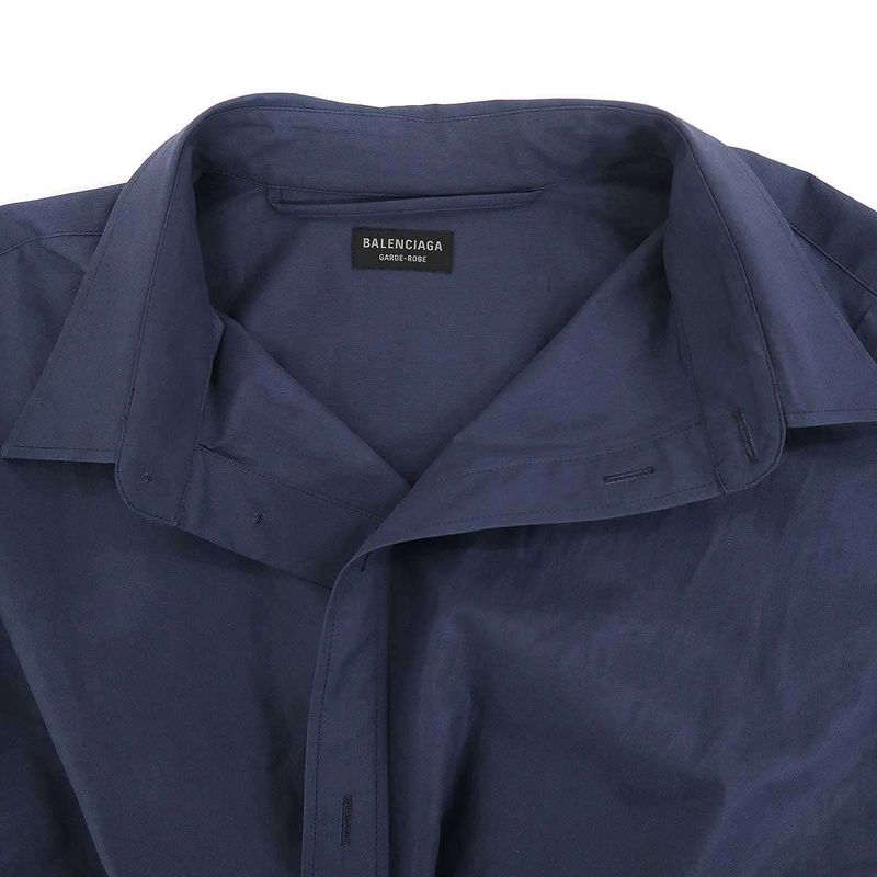 Balenciaga Mini Shirt Dress Overshirt Navy 34