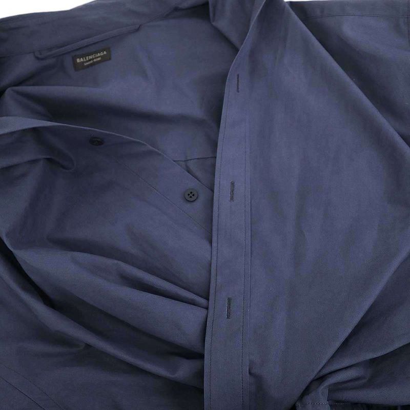 Balenciaga Mini Shirt Dress Overshirt Navy 34