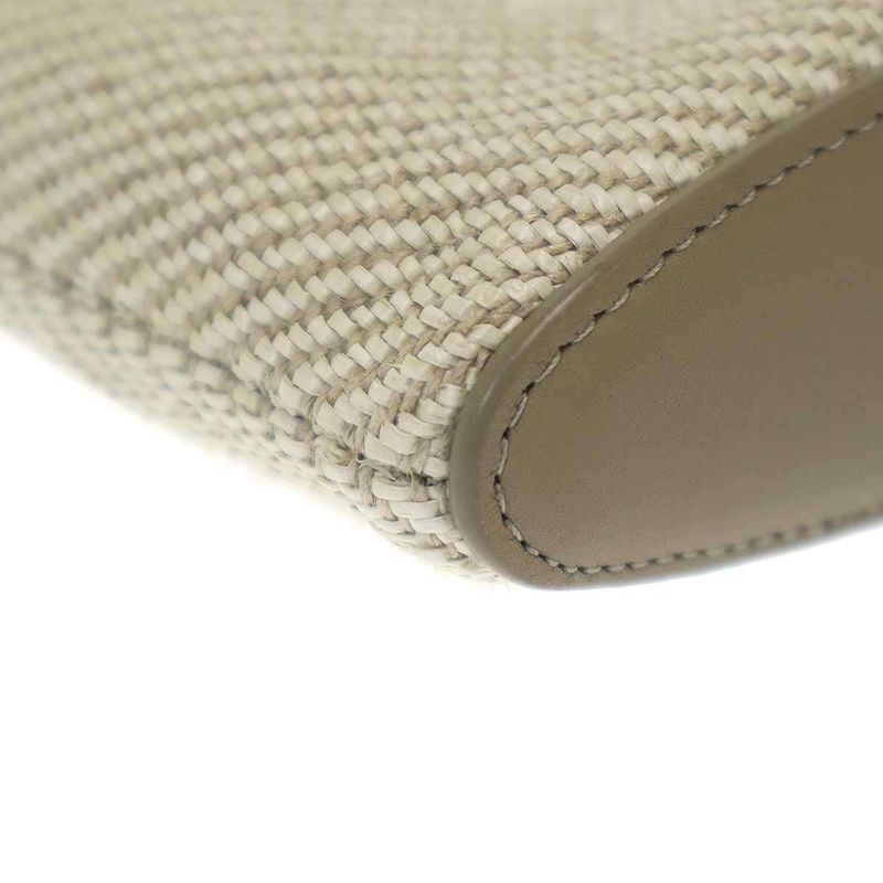 Loewe Oblong Pouch Logo Jacquard Beige