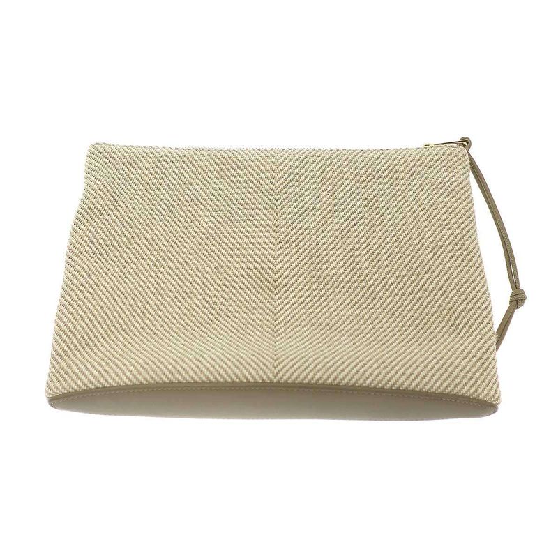 Loewe Oblong Pouch Logo Jacquard Beige