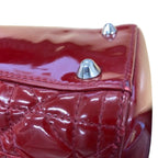 Dior Cannage Lady Dior Large 2-Way Shoulder Bag Red Enamel