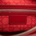 Dior Cannage Lady Dior Large 2-Way Shoulder Bag Red Enamel