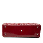 Dior Cannage Lady Dior Large 2-Way Shoulder Bag Red Enamel