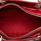 Dior Cannage Lady Dior Large 2-Way Shoulder Bag Red Enamel