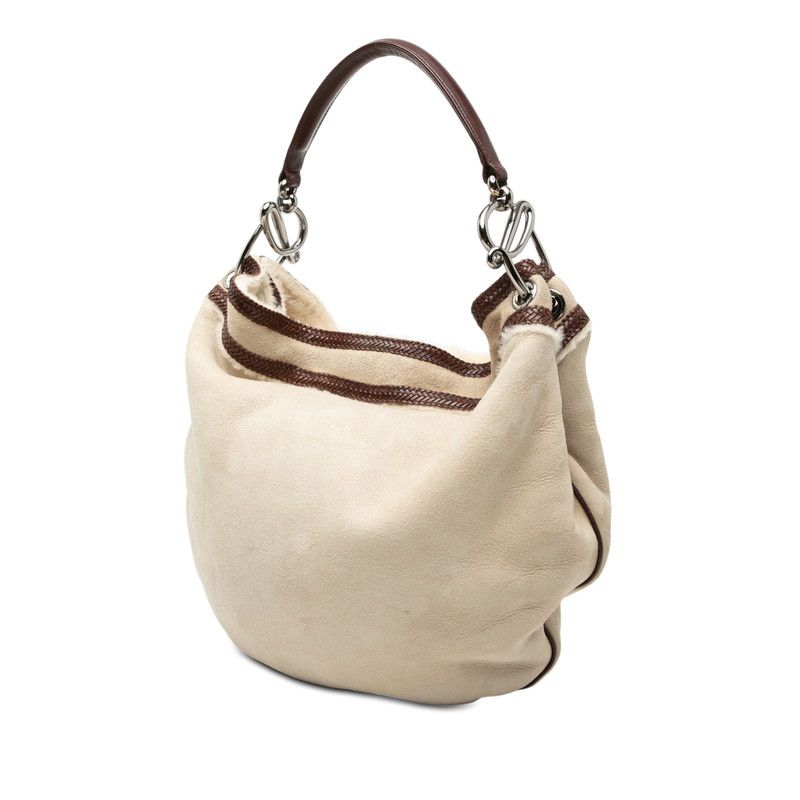 Loewe Shoulder Bag Beige Brown Mouton Leather