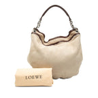 Loewe Shoulder Bag Beige Brown Mouton Leather