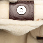 Loewe Shoulder Bag Beige Brown Mouton Leather