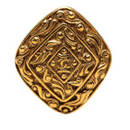 Chanel Vintage Diamond Arabesque Gold Plated Brooch