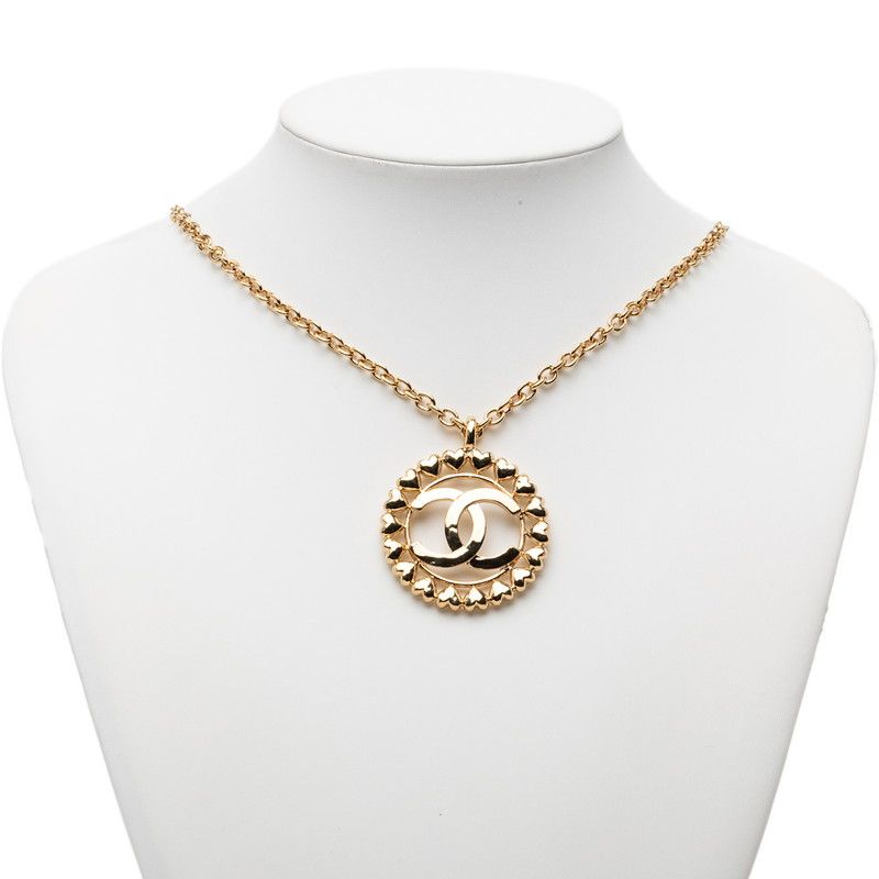 Chanel CC Logo Heart Motif Gold Plated