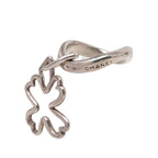 Chanel Clover Motif Silver Metal Ring