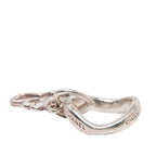 Chanel Clover Motif Silver Metal Ring