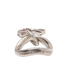 Chanel Clover Motif Silver Metal Ring
