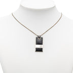 Louis Vuitton Damier Graphite Pendentif Soho Noir Black Metal Necklace